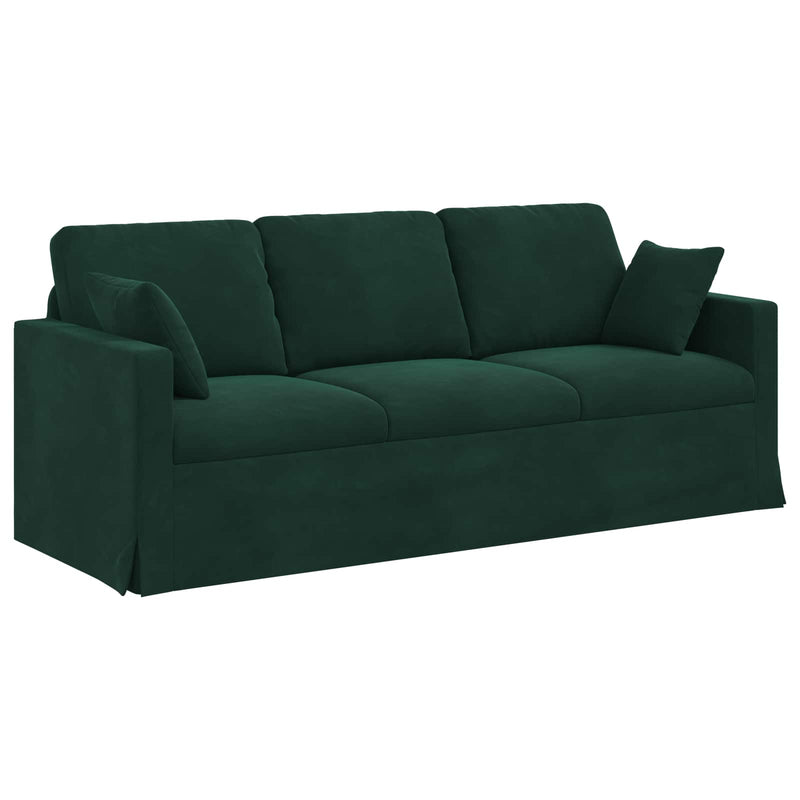 Set de canapea 2 buc. Verde închis Catifea