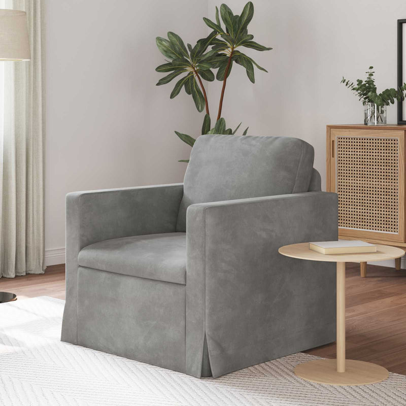 Canapea Gri deschis 78 x 78 x 80 cm Catifea