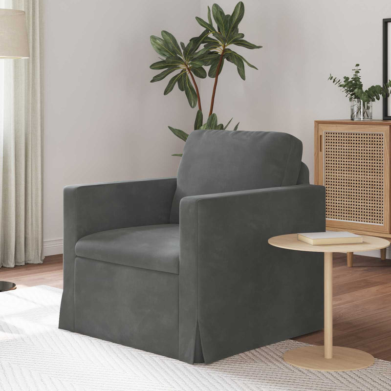 Canapea Gri închis 78 x 78 x 80 cm Catifea