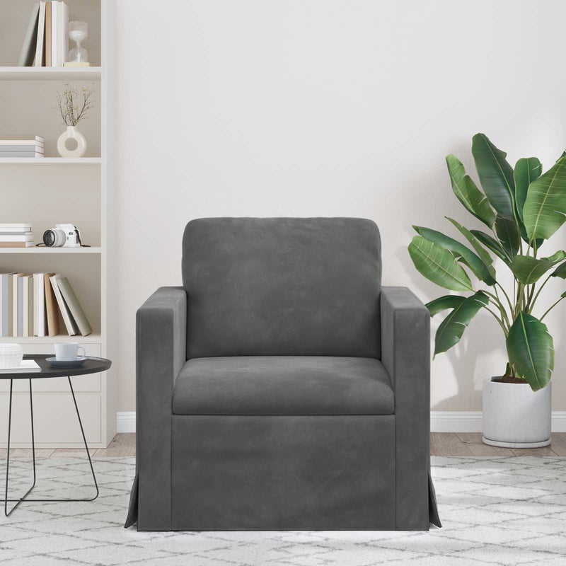 Canapea Gri închis 78 x 78 x 80 cm Catifea