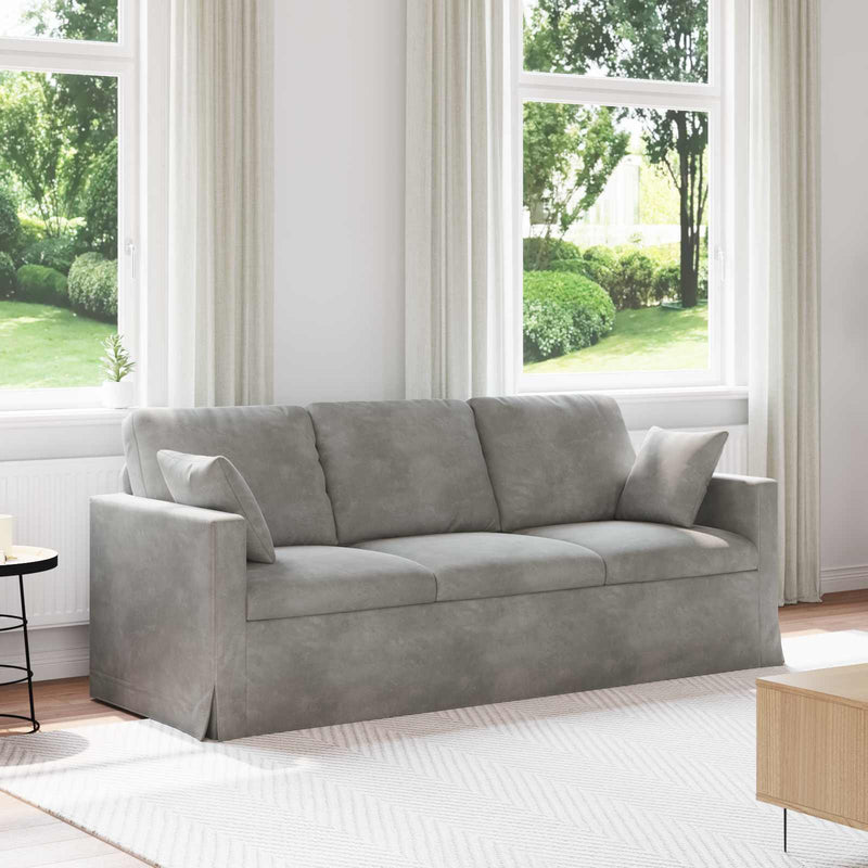 Canapea Gri deschis 198 x 78 x 80 cm Catifea