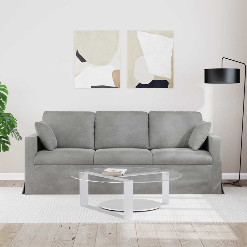 Canapea Gri deschis 198 x 78 x 80 cm Catifea