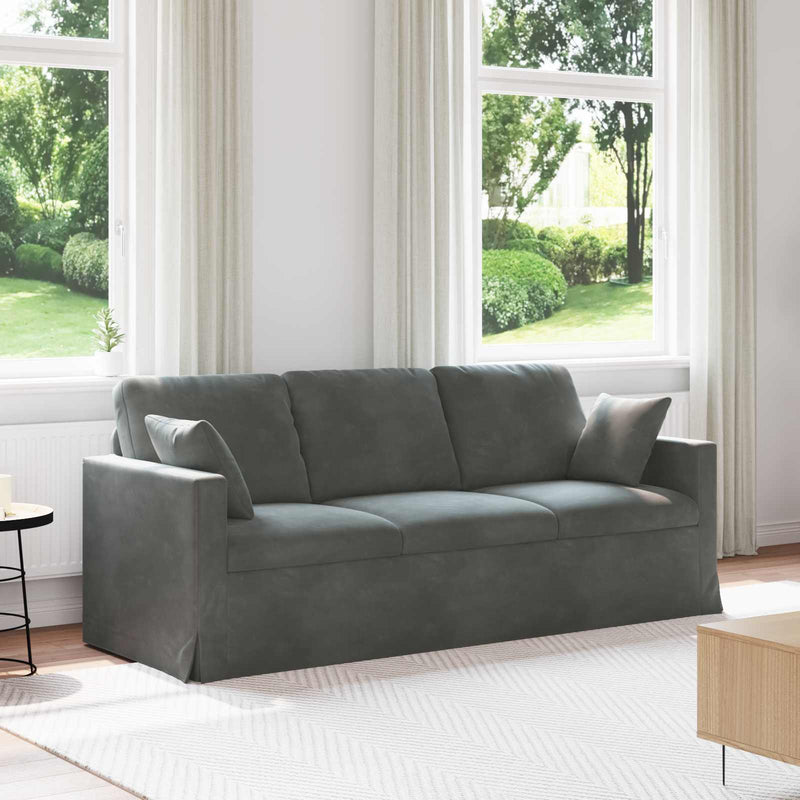 Canapea Gri închis 198 x 78 x 80 cm Catifea
