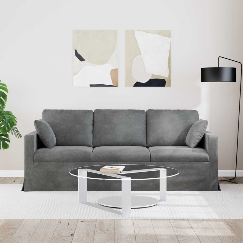Canapea Gri închis 198 x 78 x 80 cm Catifea