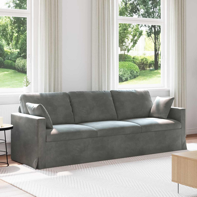 Canapea Gri închis 228 x 78 x 80 cm Catifea