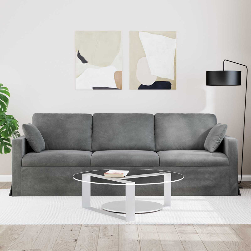 Canapea Gri închis 228 x 78 x 80 cm Catifea