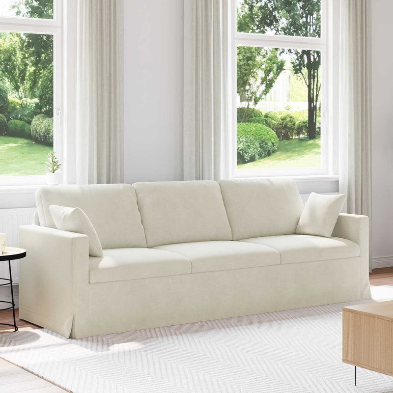Canapea Crem 228 x 78 x 80 cm Catifea