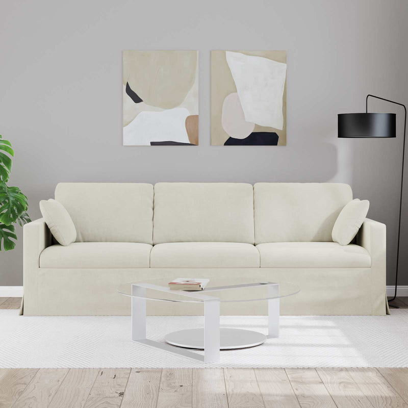 Canapea Crem 228 x 78 x 80 cm Catifea