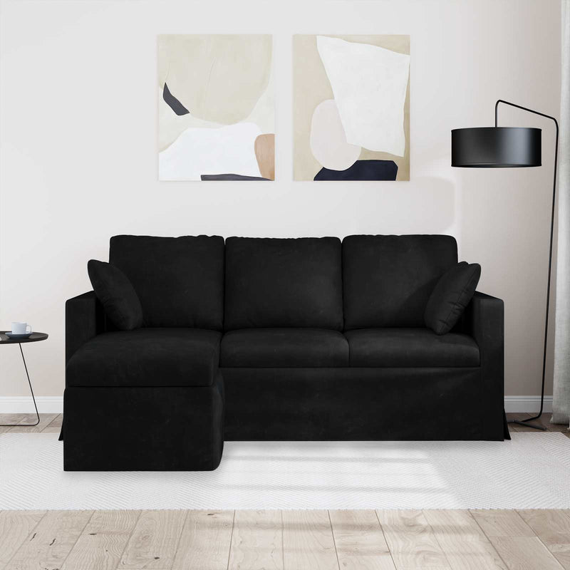 Canapea Negru 178 x 134 x 80 cm Catifea