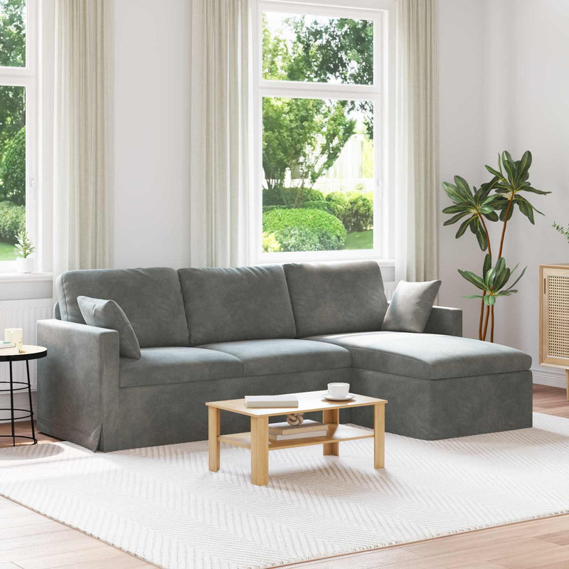 Canapea Gri închis 228 x 134 x 80 cm Catifea