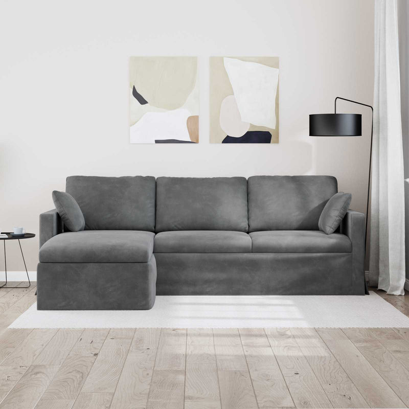 Canapea Gri închis 228 x 134 x 80 cm Catifea