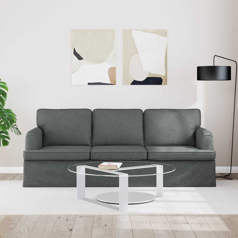 Canapea Gri închis 201 x 80 x 85 cm țesătură