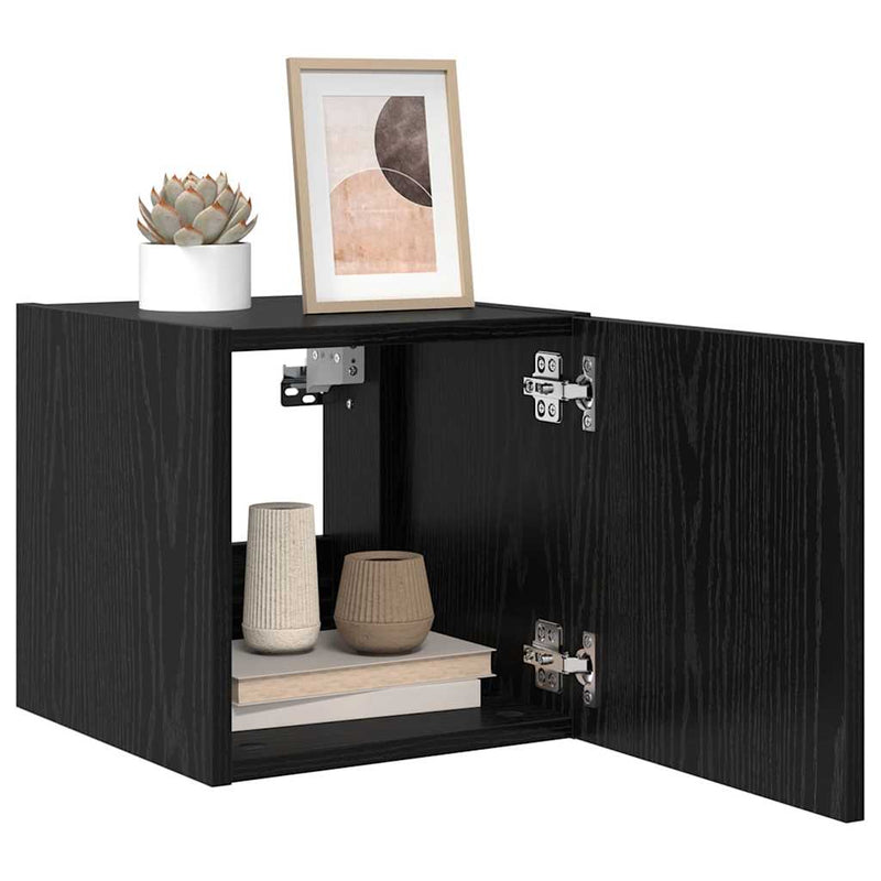 Dulap TV de perete 30,5 x 35 x 30 cm Stejar Negru