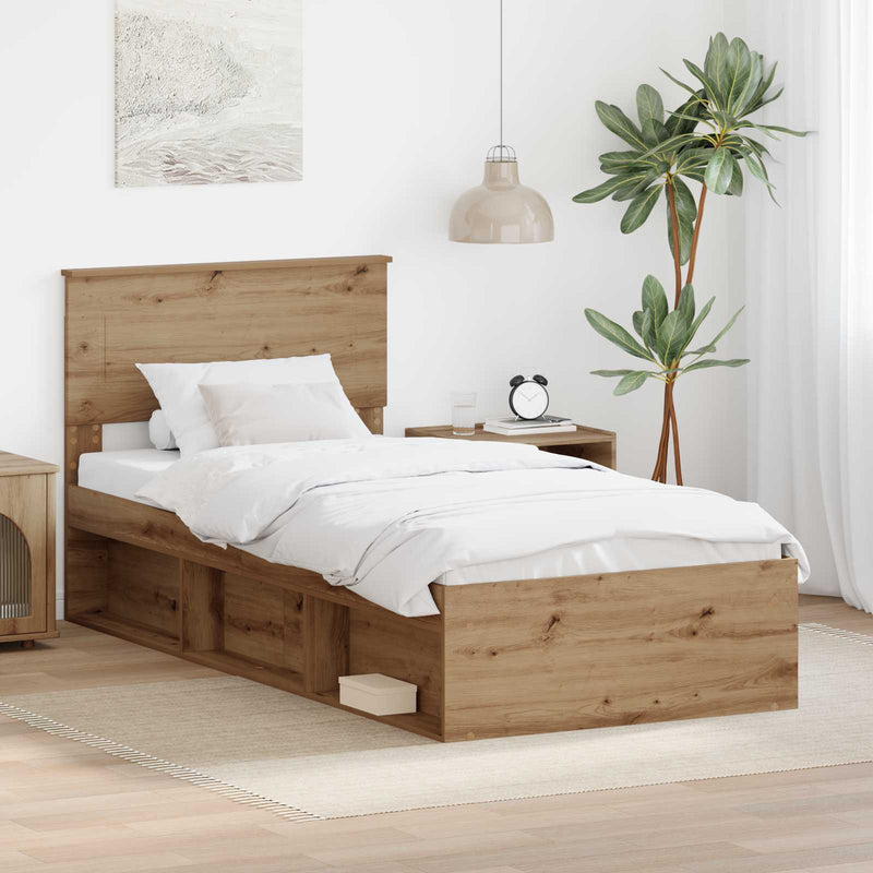Cadru de pat Stejar artizanal 100 x 200 cm Lemn prelucrat