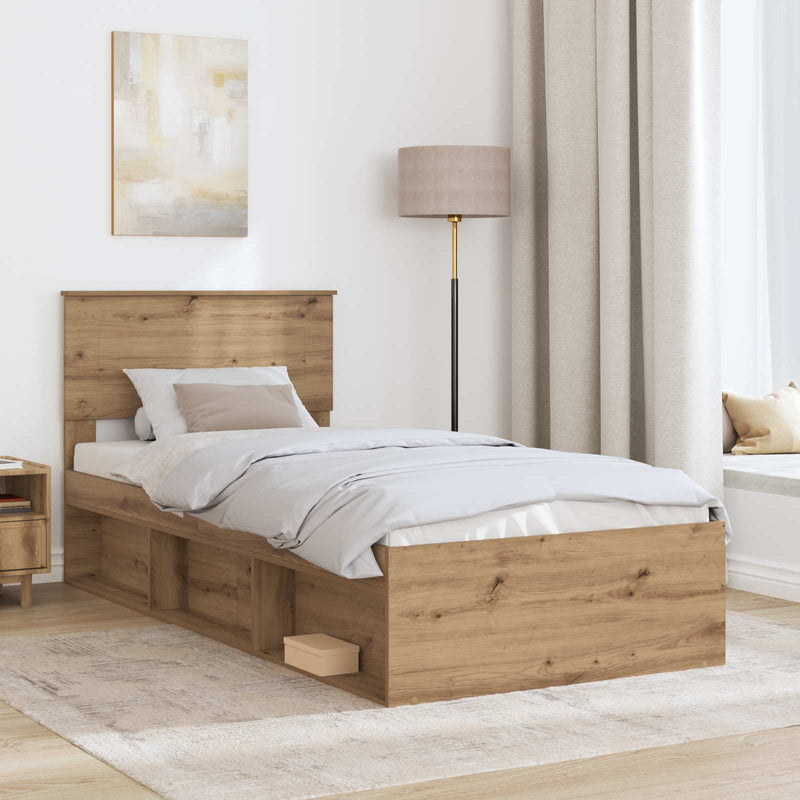 Cadru de pat Stejar artizanal 100 x 200 cm Lemn prelucrat