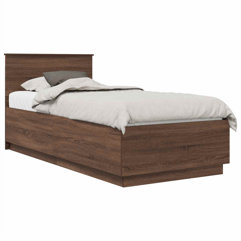 Cadru de pat Stejar închis 70 x 190 cm Lemn prelucrat