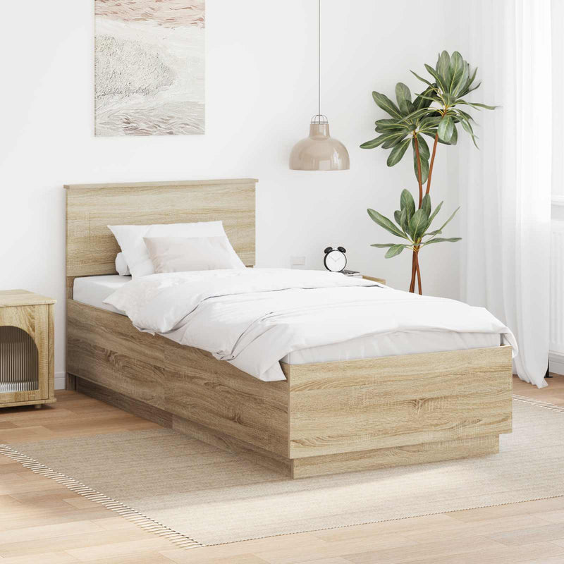 Cadru de pat Stejar Sonoma 90 x 190 cm Lemn prelucrat