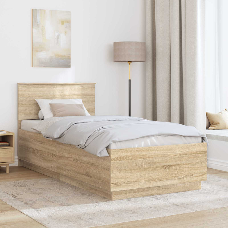 Cadru de pat Stejar Sonoma 90 x 190 cm Lemn prelucrat