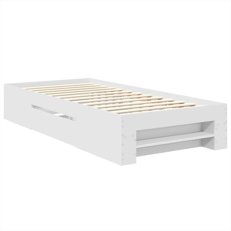 Cadru de pat cu headboard Alb 90 x 200 cm Lemn prelucrat
