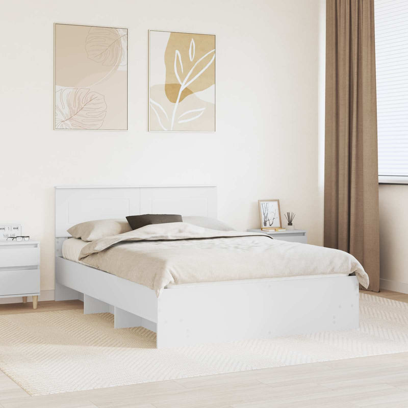Cadru de pat cu headboard Alb 140 x 200 cm Lemn prelucrat