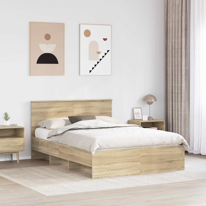 Cadru de pat Stejar Sonoma 140 x 200 cm Lemn prelucrat