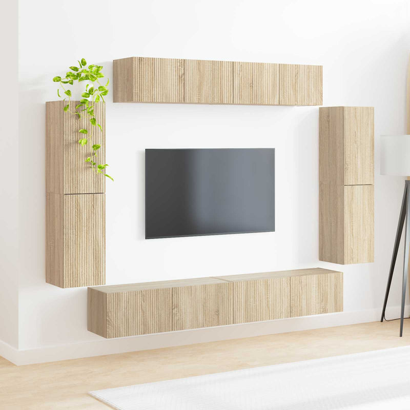 Cabinet TV 8 buc. Stejar Sonoma