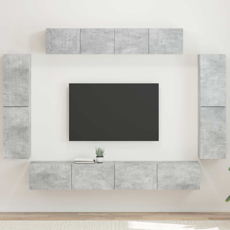 Cabinet TV 8 buc. Gri din beton