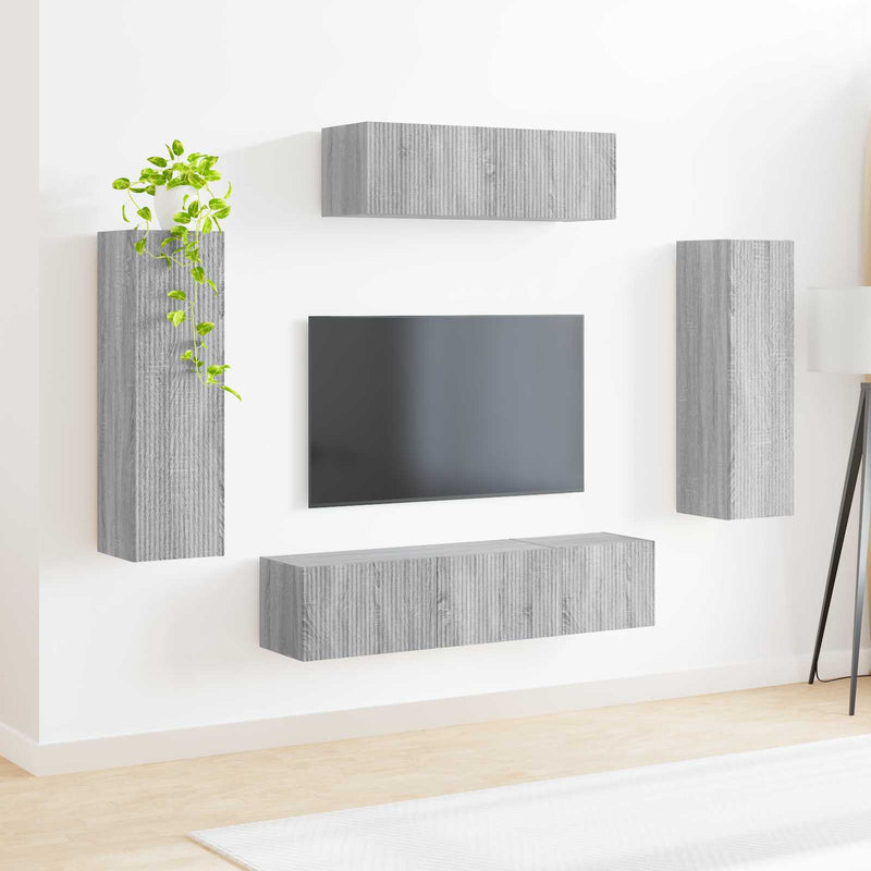 Cabinet TV 5 buc. Gri Sonoma
