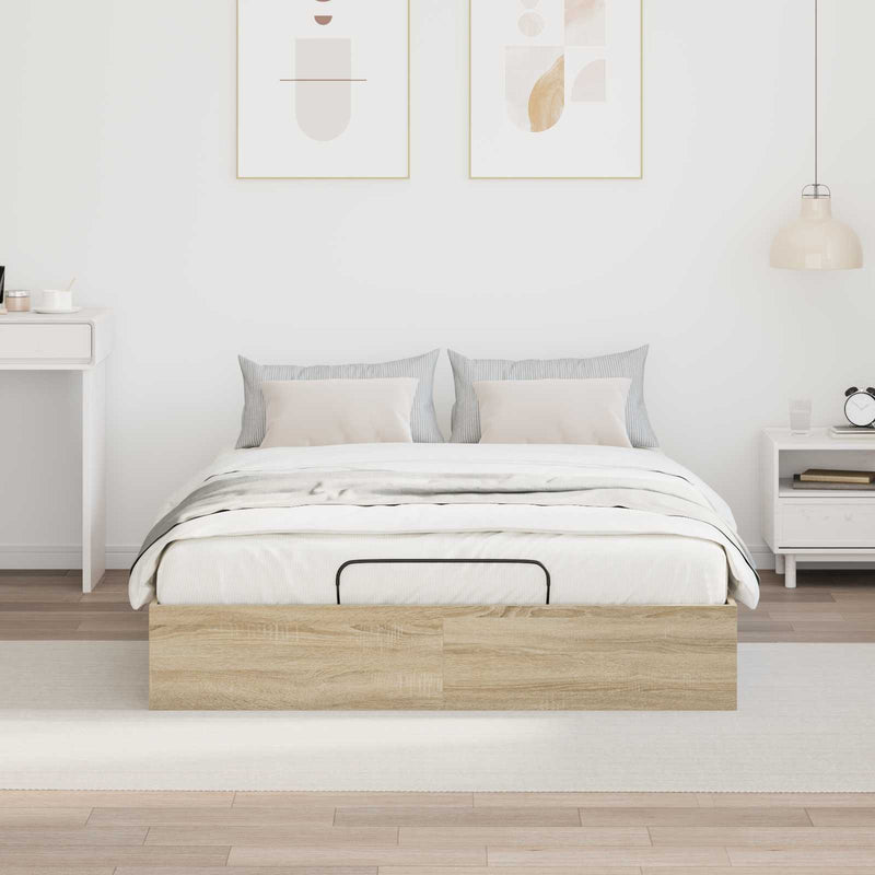 Cadru de pat otoman Stejar Sonoma 140 x 200 cm Lemn prelucrat