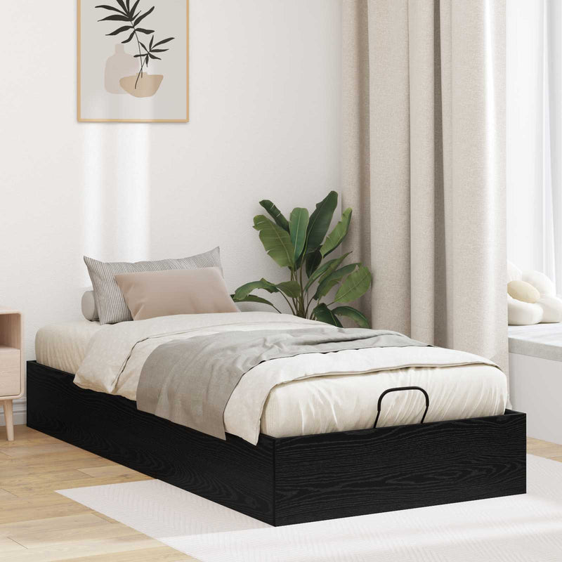 Cadru de pat otoman Stejar Negru 90 x 190 cm Lemn prelucrat