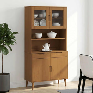 Hutch MOLDE Caramel 90 x 35 x 100 cm Lemn masiv de pin