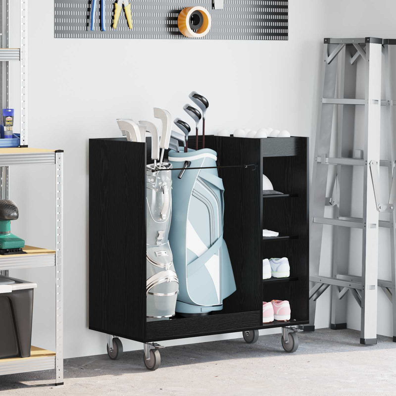 Dulap Golf cu roata Simplu Stejar Negru 90 x 45 x 98 cm