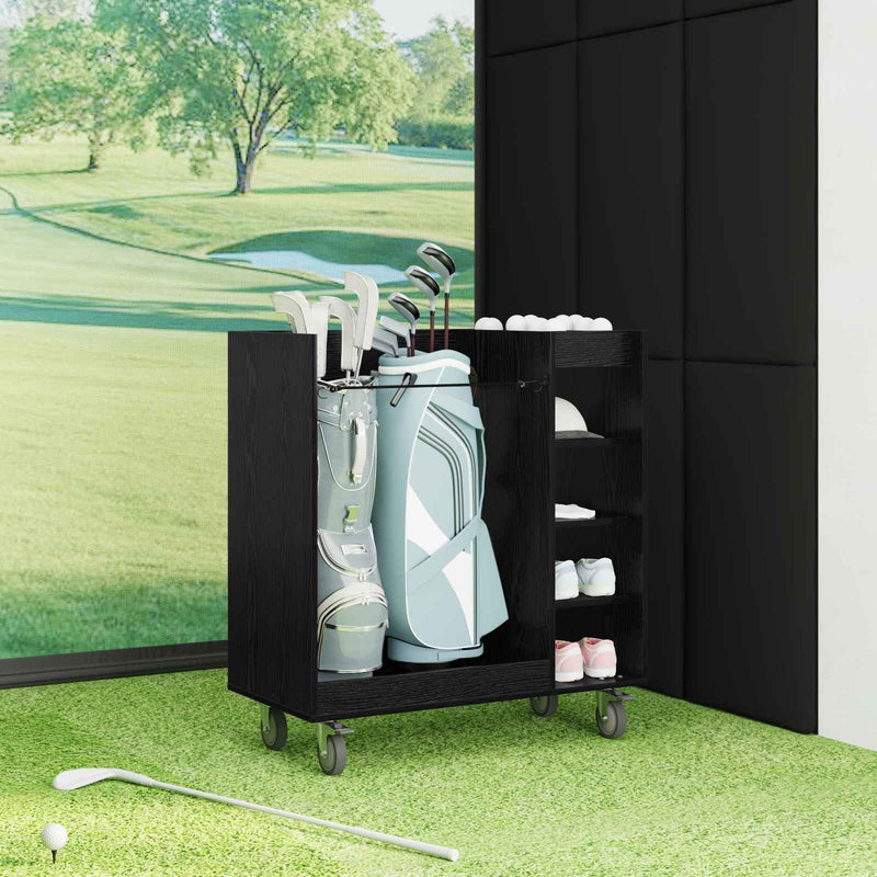 Dulap Golf cu roata Simplu Stejar Negru 90 x 45 x 98 cm