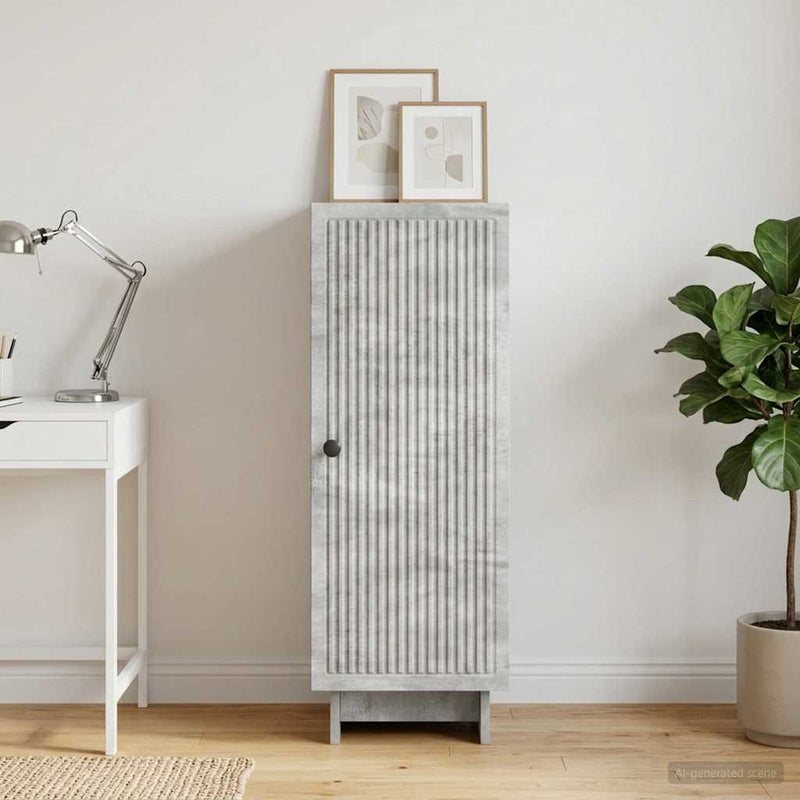 Bufet Gri Beton 33 x 34,5 x 90 cm Lemn prelucrat