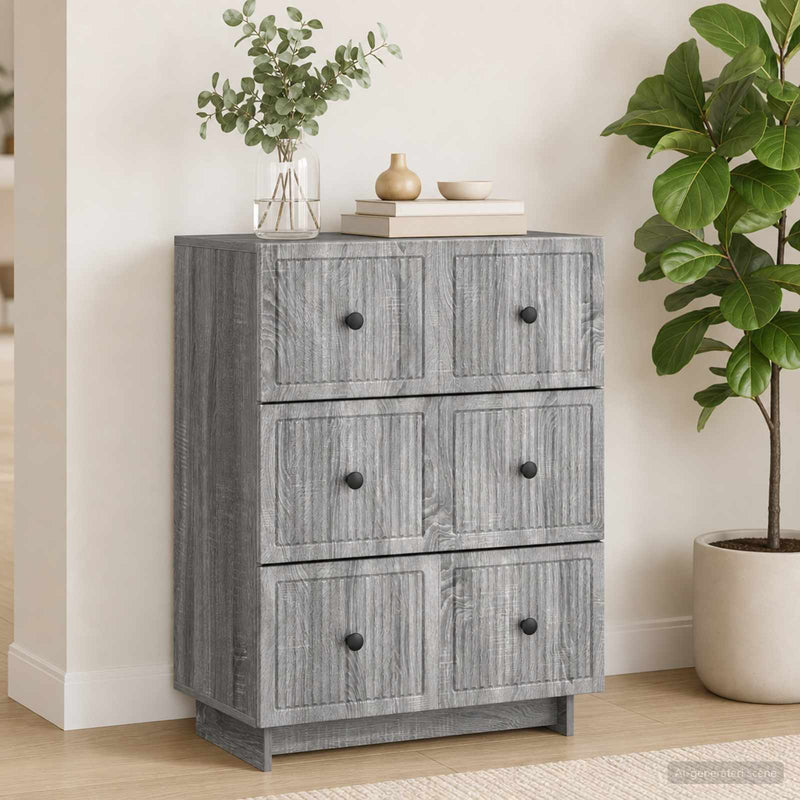 Dulap cu sertare 66 x 34,5 x 90 cm Lemn prelucrat Sonoma gri