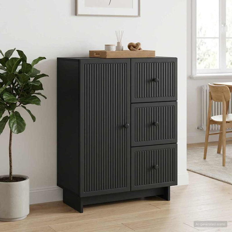 Bufet cu sertar Negru 66 x 34,5 x 90 cm Lemn prelucrat