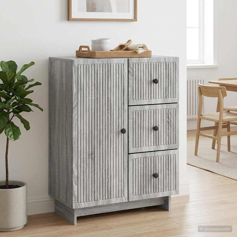 Bufet cu sertar Sonoma gri 66 x 34,5 x 90 cm Lemn prelucrat