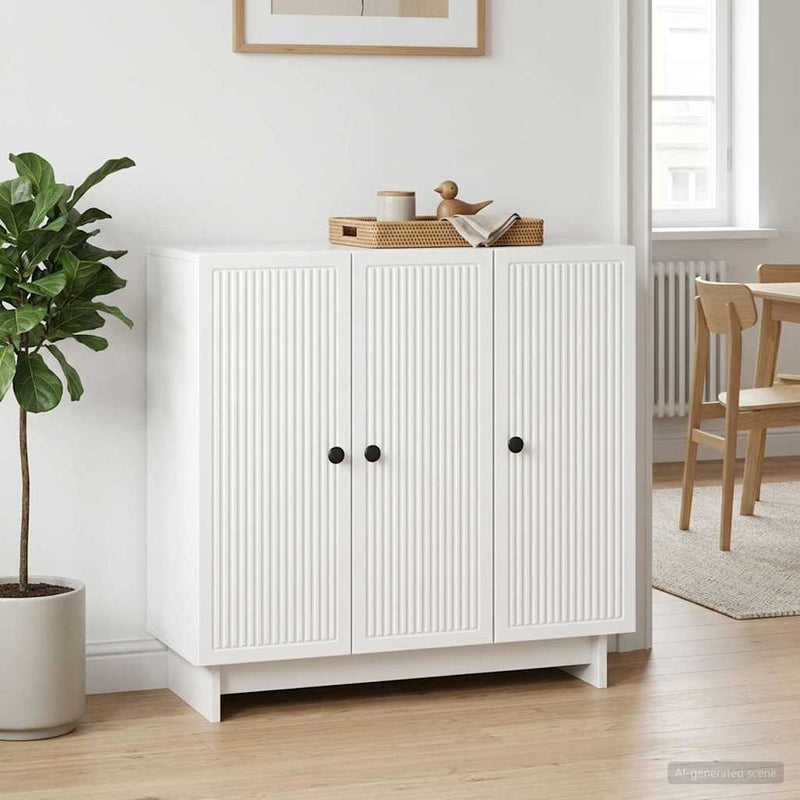 Bufet Alb foarte lucios 89 x 34,5 x 80 cm Lemn prelucrat