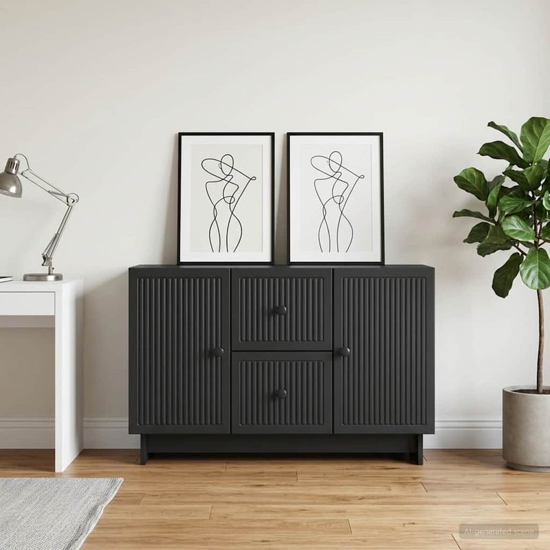 Bufet cu sertar Negru 89 x 34,5 x 60 cm Lemn prelucrat