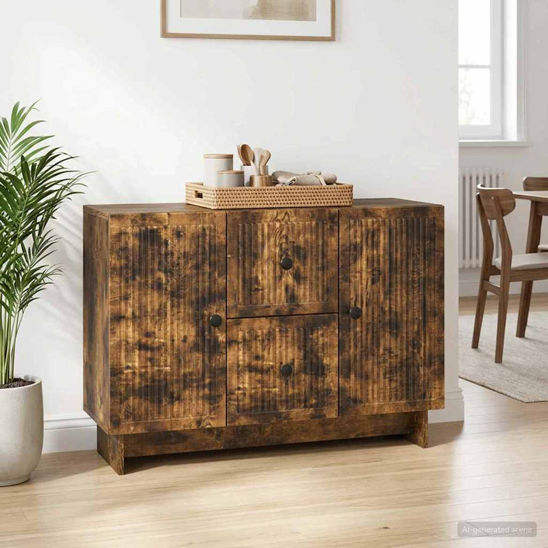Bufet cu sertar Stejar fumuriu 89 x 34,5 x 60 cm Lemn prelucrat