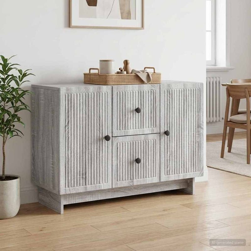 Bufet cu sertar Sonoma gri 89 x 34,5 x 60 cm Lemn prelucrat