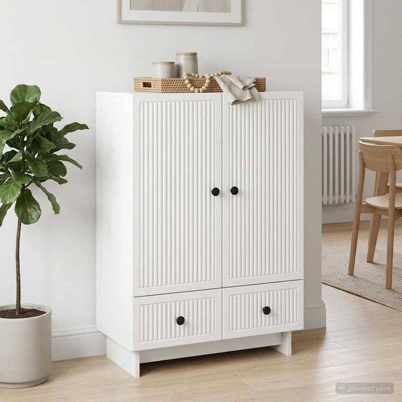 Bufet Alb Lucios 66 x 34,5 x 95 cm Lemn prelucrat
