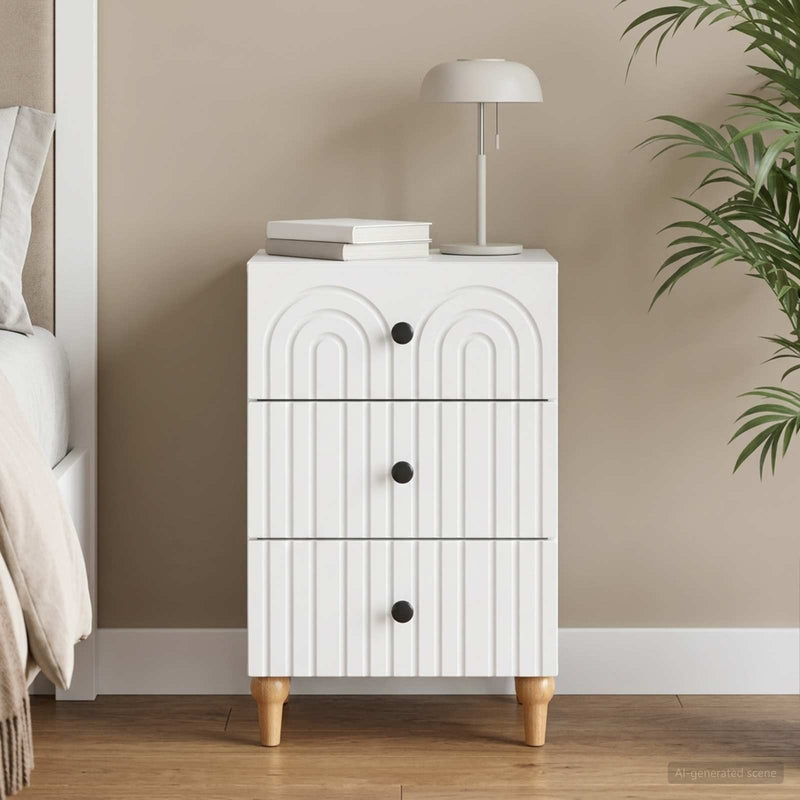 Dulap de noapte cu sertar Alb 43x 41 x 66,5 cm Lemn prelucrat