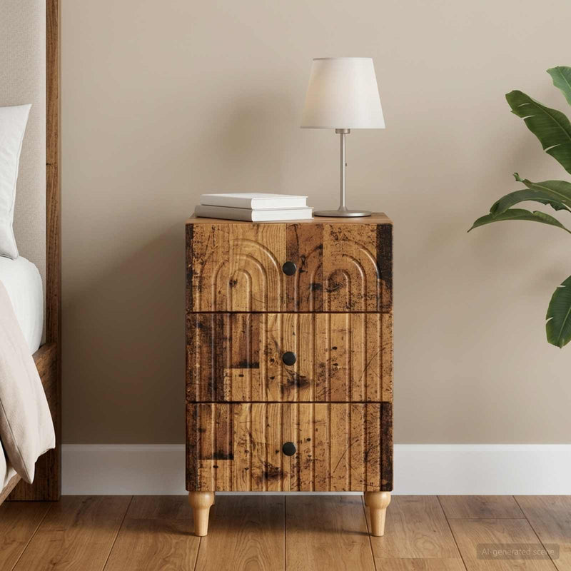 Dulap de noapte Lemn vechi 43x 41 x 66,5 cm Lemn prelucrat