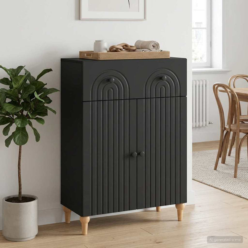 Bufet Negru 66 x 34,5 x 90 cm Lemn prelucrat