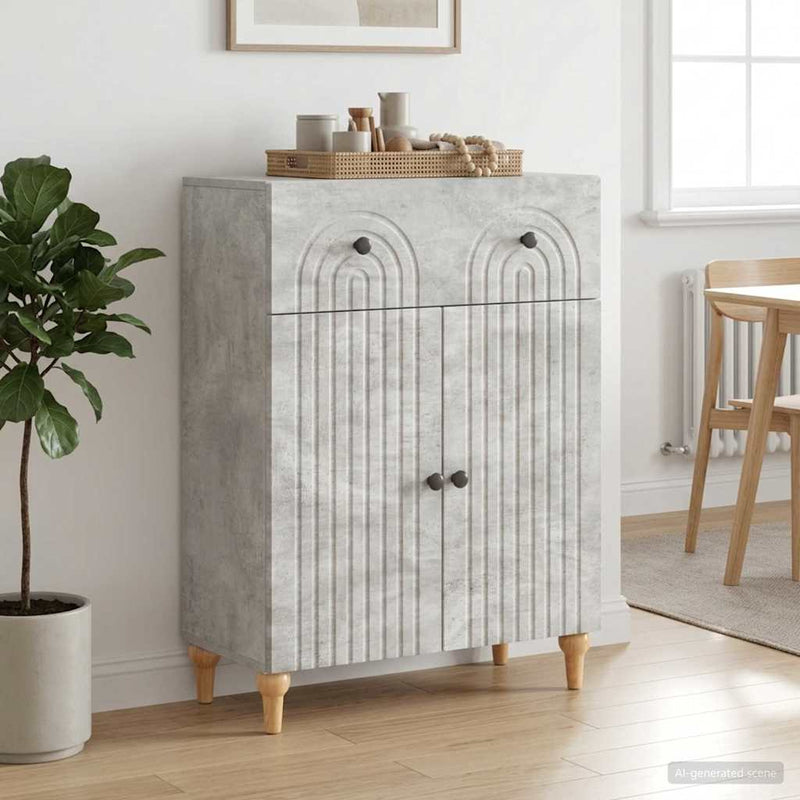 Bufet Gri Beton 66 x 34,5 x 90 cm Lemn prelucrat