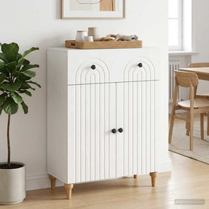 Bufet Alb foarte lucios 66 x 34,5 x 90 cm Lemn prelucrat