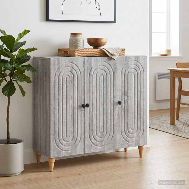 Bufet Sonoma gri 89 x 34,5 x 80 cm Lemn prelucrat