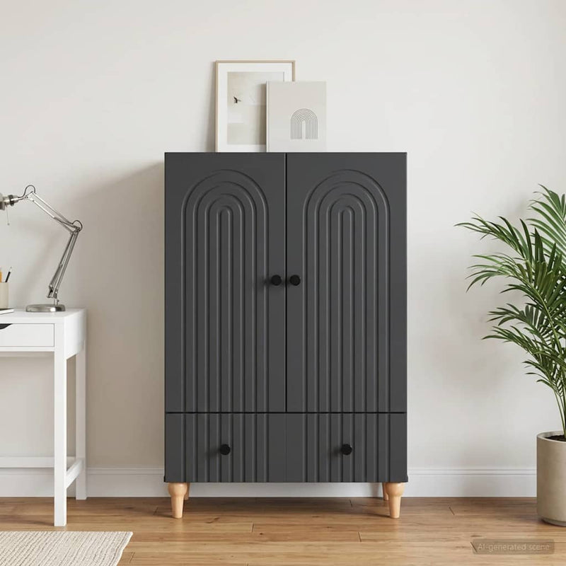Bufet Negru 66 x 34,5 x 95 cm Lemn prelucrat