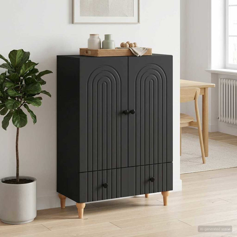 Bufet Negru 66 x 34,5 x 95 cm Lemn prelucrat
